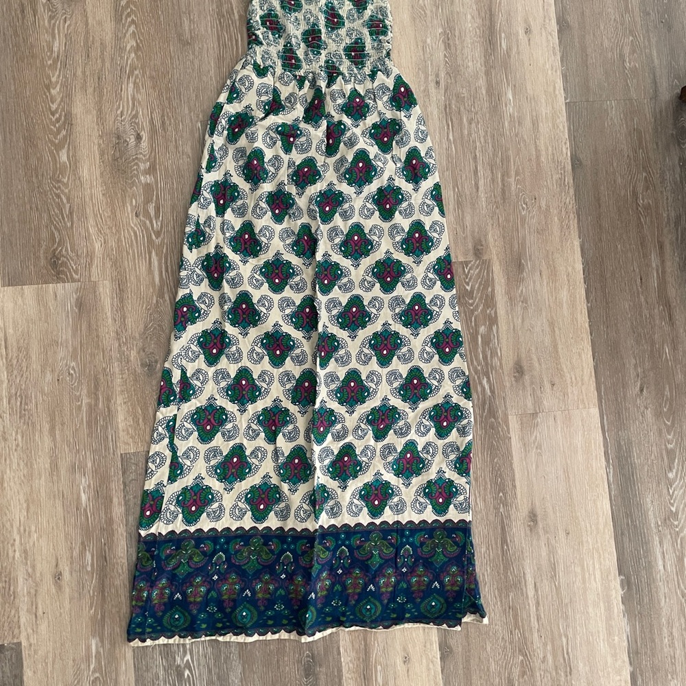 Floral Patterned Tube Top Maxi Dress